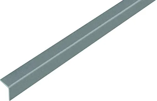 Alberts 432928 Winkelprofil | selbstklebend | Kunststoff, grau metallic | 1000 x 20 x 20 mm
