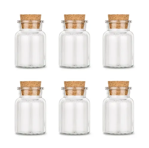 Ankerkraut Gewürzbehälter Leeres Korkenglas, klein, Glas + Korken, (6-tlg), mit Korken