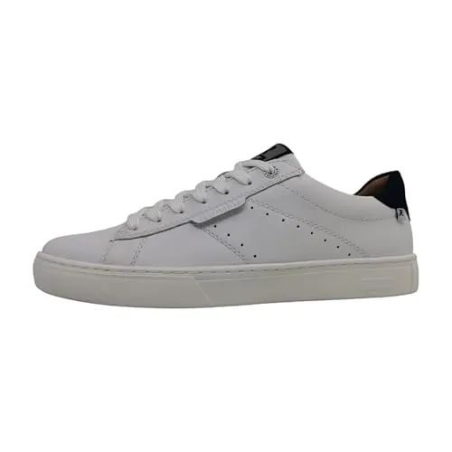 U0704 Herren-Sneaker in Weiss/Ozean Gr. 44 - Sportlicher Herren-Sneaker mit Schnürung, aus hochwertigem Glattleder und komfortabler Weite, ideal für den aktiven Alltag.