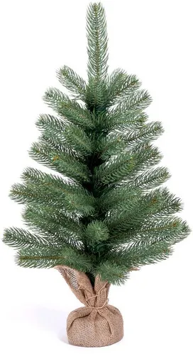 Produktbild IC Winterworld Künstlicher Weihnachtsbaum Tannenbaum, künstlicher Christbaum, Nordmanntanne, Weihnachtsdeko mit Jutebeutel um den Betonfuß
