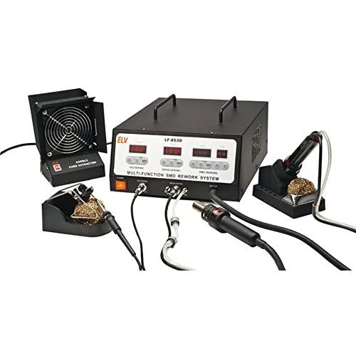 ELV 3-in-1-Profi-Multifunktions-Lötstation LF-853D - Lötgeräte für Profis, kombiniert Löten, Heißluft und Entlöten in einer Station für höchste Präzision und Effizienz.