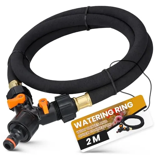 Instalguru Bewässerungsring 2 m Tropf Ring Baumring für Bäume Outdoor Pflanzen Sträucher Garten Tropf Bewässerung Bewässerungssystem mit Ventilen Kupplung