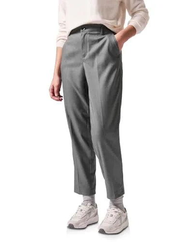 Street One Studio Chino im Melange-Look - Damen-Hosen im Casual Fit mit High Waist und Slim Legs, ideal für bequemen Tragekomfort dank Materialmix mit Stretchanteil.