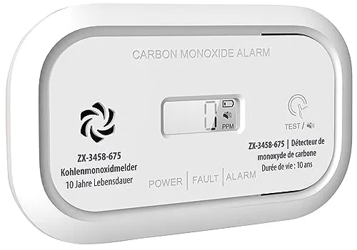VisorTech CO Melder: Digitaler Kohlenmonoxid-Melder, 85 dB, LCD-Display, nach DIN EN 50291 (Kohlenmonoxid Warner, CO Wächter, BBQ)
