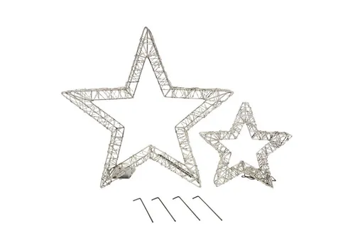 2er Set LED Weihnachtssterne mit Folieneffekt - Weihnachtlicher Zierschmuck, wetterfest mit Funkeleffekt und 6-Stunden Timer für zauberhafte Akzente drinnen und draußen.