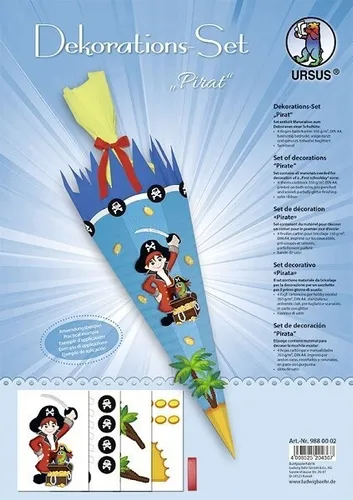 BASTELSET DEKORATIONS-SET FÜR SCHULTÜTE ca 70 cm PIRAT