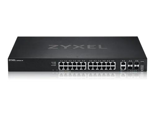 Zyxel 24-Port GbE L3 Access Switch XGS2220-30 - Router & Netzwerk Switch mit 10G Uplink, zentral verwaltbar und bis zu 960W PoE Budget für effiziente Netzwerklösungen.