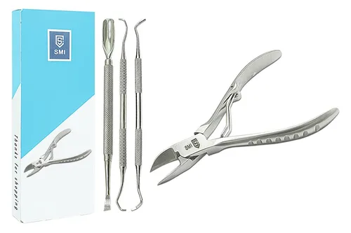 SMI 4 Stück Nagelpflege-Set – Nagelzange, Nagelhautschieber & Eckenheber - Hochwertiges Set für die Fußpflege aus Edelstahl. Ideal für präzise Nagelpflege und einfaches Entfernen von Nagelhaut. Praktisch und langlebig für den täglichen Gebrauch.