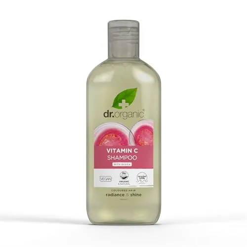 Dr. Organic Guave Shampoo, Vitamin C, gefärbtes Haar, Herren, Damen, natürlich, vegan, tierversuchsfrei, paraben- und SLS-frei, biologisch, 265ml