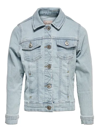 ONLY Unisex Kinder KONSARA DNM Jacket NOOS, Light Blue Denim, Größe 164 - Funktionsjacken;Stylische Denimjacke für Kinder aus Baumwolle mit praktischen Taschen und Knopfleiste, ideal für jeden Anlass.