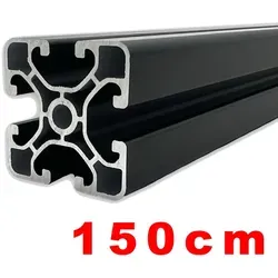 Alu Nutenprofil 40x40 mm Nut 8 Länge 1500 mm schwarz eloxiert E6/C35 - ultraleicht Alu Nut Aluminium Profil Nutprofil Alunut - 150 cm