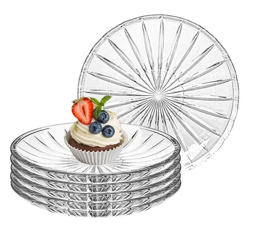 Altom Design Venus Dessertteller aus Glas, 15 cm, 6 Stück.