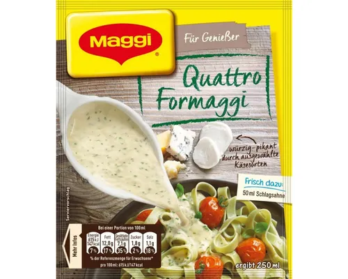 MAGGI Saucen, Maggi Für Genießer Quattro Formaggi würzig pikante Käse Sauce 42g