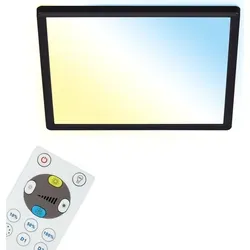 BRILONER LED Deckenlampe mit Fernbedienung – Flach, dimmbar und einstellbar - Moderne Deckenleuchte in Schwarz, dimmbar mit Farbtemperatursteuerung von warmweiß bis kaltweiß. Perfekt für Wohnzimmer, Küche oder Flur, sorgt für eine angenehme Atmosphäre und optimale Ausleuchtung.