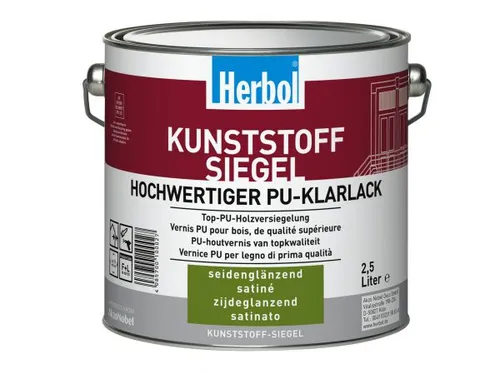 Herbol Kunststoff Siegel - 375ml Seidenglänzend - Herbol Kunststoff Siegel - Hochwertige PU-Holzversiegelung für Innen und Außen. Ideal für strapazierfähige Beschichtungen mit einfachem Auftrag und schnellem Trocknen.