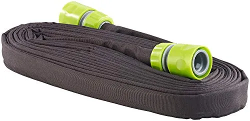 Royal Gardineer Gartenschlauch: Flacher Perlschlauch, Schnellanschluss-Kupplungen, Stopp-Ventil, 7,5 m (Gartenschlauch Bewässerung, Heckenschlauch Bewässerung, Rasensprenger)