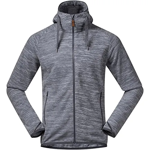 Bergans Hareid Fleece Jacket aluminium (844) S - Outdoor Freizeitjacke für Herren aus 61% recyceltem Polyester, bietet optimale Wärmeisolierung und Bewegungsfreiheit – ideal für Winterwanderungen.