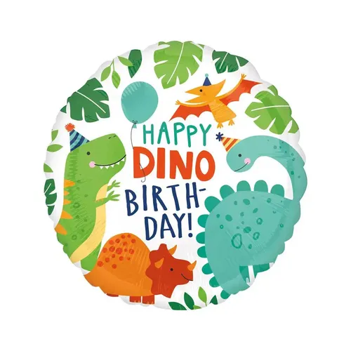 Standard Dino-Mite Party Folienballon rund S40 verpackt