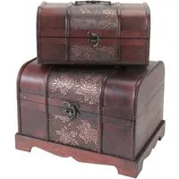 HMF Schatzkiste Handgefertigtes 2er Set aus Holz von HMF