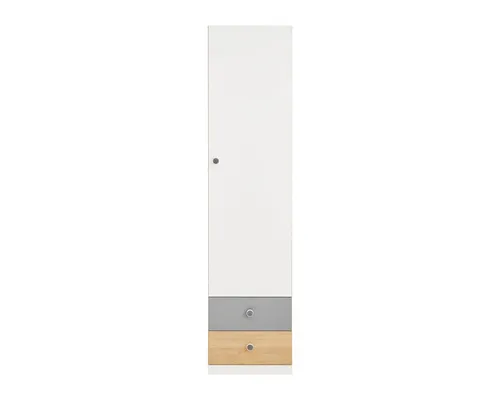 Deine Möbel 24 Kinderregal POKO 04 45 / 190 / 40 cm in Biskuiteiche / Weiß Lux / Grau - Das POKO Kinderregal vereint modernes Design und hohe Funktionalität. Mit viel Stauraum und stabiler Verarbeitung ist es ideal für kreative Kinderzimmergestaltungen. Genießen Sie Qualität und Stil in einem!