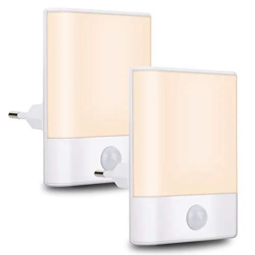 Brisun Nachtlicht Steckdose mit Bewegungsmelder, 2 Stück LED Nachtlicht mit Helligkeit Einstellbar 3 Modi (Auto/ON/OFF) für Kinderzimmer, Flur, Schlafzimmer, Badezimmer,Wohnzimmer, Warmweiß…