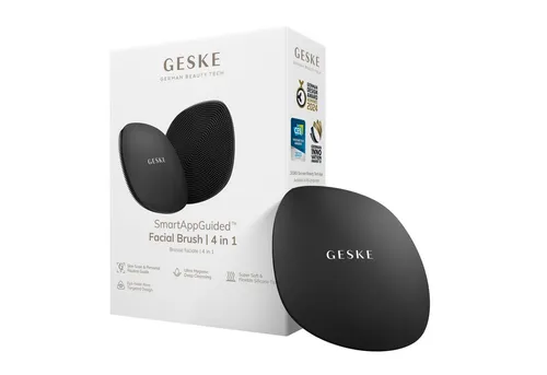 GESKE German Beauty Tech Elektrische Gesichtsreinigungsbürste SmartAppGuided™ Facial Brush 4 in 1, Packung, 1-tlg., inkl. kostenloser APP (SmartAppGuided Device), Mit der GESKE App erhältst Du deine personalisierte Hautpflegeroutine.