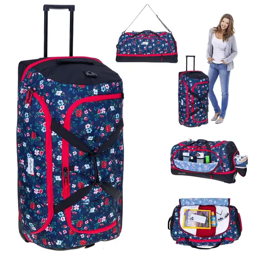 Reisetasche Trolley Damen Mädchen Elephant Cruiser groß 13025 Flower Blau