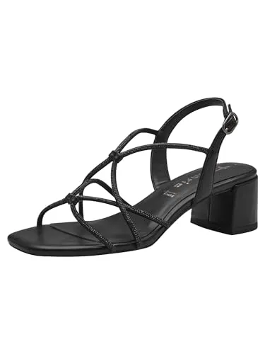 Tamaris Damen Sandalette 1-28236-42 001 - Wanderschuhe mit ANTIslide-Technologie für sicheren Halt und TOUCH-IT Komfortdämpfung. Modische Schließe und Blockabsatz (5 cm) sorgen für einen trendigen Look.