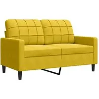 vidaXL 2-Sitzer Sofa, Modernes Loungesofa in Gelb - Sofas & Couches - Dieses elegante Samtsofa mit robustem Metallgestell bietet höchsten Komfort und ist ein echter Blickfang für dein Wohnzimmer.