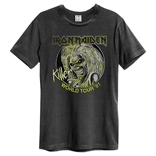 Amplified Unisex Band T-Shirt - Iron Maiden - Killers World Tour '81, M