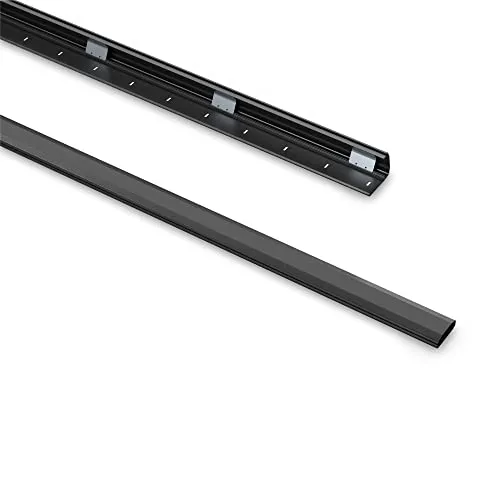 PureMounts® Kabelkanal Aluminium mit 3X 30cm 3M Klebeband als Zubehör, 1,00m, schwarz