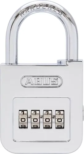 ABUS Zahlenschloss 160/50 - Vorhängeschloss in hochglanz-verchromter Optik - mit individuell einstellbarem Zahlencode - 32076 - ABUS-Sicherheitslevel 6 - Silber