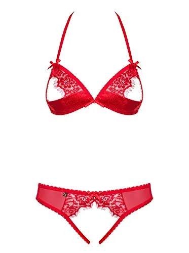 Obsessive Dessous-Sets Multicolor 2 Pcs S M - Zartes Spitzen-BH Set mit verstellbaren Trägern, perfekte Passform und inklusive Spitzenstring