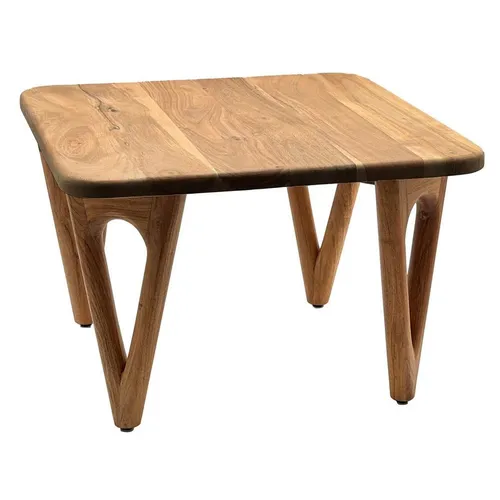 Wohnling Couchtisch WL7.594 – 60cm Massivholz Sofatisch - Moderner Couchtisch aus hochwertigem Akazienholz, ideal für jedes Wohnzimmer. Mit seiner natürlichen Maserung und stabiler Verarbeitung ist er der perfekte Blickfang für Ihr Zuhause.