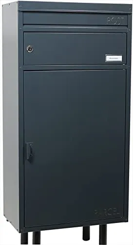 SafePost Paketbriefkasten 900355 ScanPro 65, anthrazit - Robuster Paketbriefkasten für alle Paketdienstleister, mit sicherem Schlüsselverschluss und getrenntem Fach für Briefe. Ideal für Urlaubszeit und flexible Montageoptionen.
