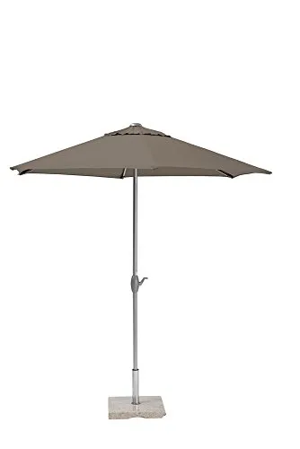 Kettler Kurbelschirm Rund 300 cm Easy-Allround 0106042-0400 Sonnenschirme Silber/taupe Aluminium/Polyester H ca. 260 cm