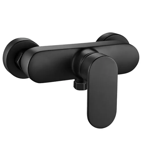 Xkzhrr Duscharmatur, Mischbatterie dusche, Mischbatterie für Dusche Wandmontage,Brausebatterie mit G ½ Düse, Einhebelmischer dusche, Brausebatterie mit Keramikspule(Schwarz)
