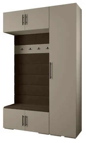ABIKS MÖBEL Kompaktgarderobe INOVA 3 SATZ 19 – Moderne Aufbewahrungslösung - Die elegante Garderobe vereint Funktionalität und Stil. Mit Kleiderstange und Regalen bietet sie viel Platz für Ihre Kleidung und persönlichen Gegenstände. Robuste Materialien garantieren Langlebigkeit und einfache Montage.