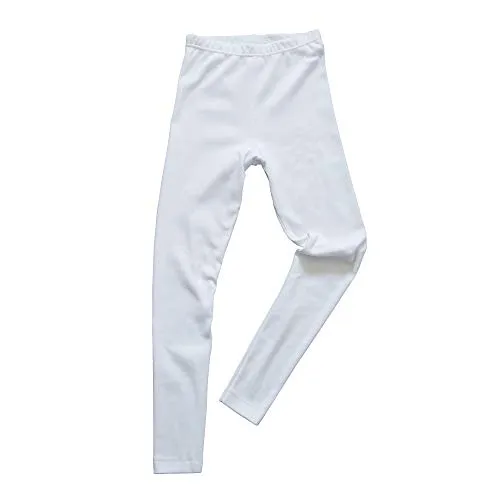 HERMKO 2720 Kinder Legging unisex aus 100% Bio-Baumwolle für Mädchen und Knaben, Farbe:weiß, Größe:152