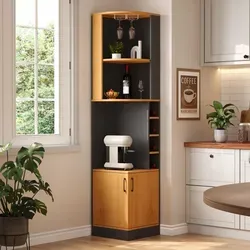 Merax Eck-Weinschrank mit Weinglashalter
