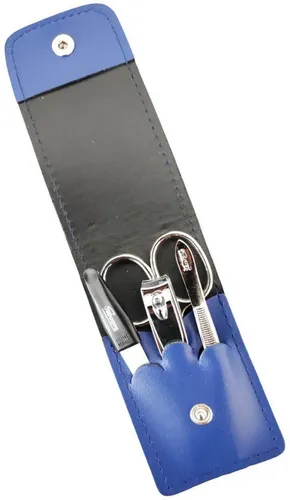 EloModa Maniküre-Etui 4-teiliges Solingen* Maniküre Set mit echt Leder Etui, Nagelschere, 4 tlg., Made in Germany