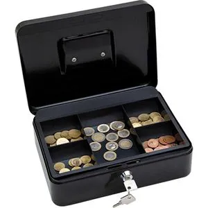 Wedo Geldkassette 145321X, Größe 3, 25 x 9 x 18 cm, 5 Münzfächer