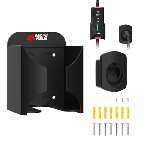 MCEVKELN Typ 2 Wandhalterung| Halterung EV Ladegerät EV-Ladebox-Halter, Ladekabel Wandhalter Wallbox Kabelhalter Organizer Halterung Wallbox Ladestation Zubehör für verschiedene Größen, Max 13*8.5cm