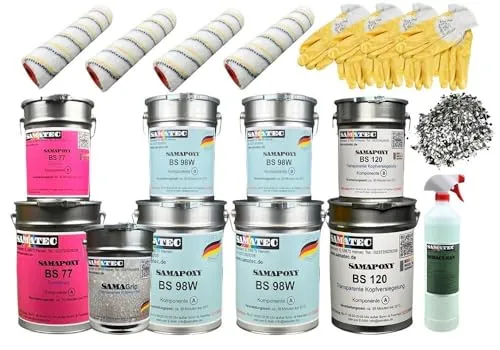 SAMATEC 2K Epoxidharz Komplett Set für Bodenbeschichtung