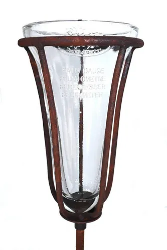 Hirsch Terracotta Regenmesser auf Stab aus Metall von Hirsch Terracotta