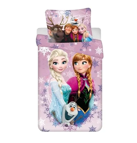 Tinisu Bettwäsche Frozen 140x200 cm - Bettwäsche-Set mit Frozen-Motiv aus 100% weicher Baumwolle, perfekt für kleine Disney-Fans und sorgt für einen traumhaften Schlaf.