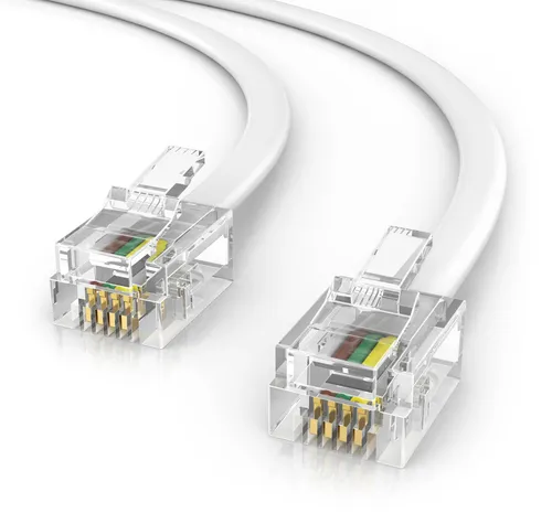 CSL Telefonkabel RJ11 zu RJ11, Router zu Telefon Fax Anrufbeantworter 1 m Flachkabel, RJ-11, RJ-11 (100 cm), Modularkabel, Telefonanschlusskabel, Modem, DSL, VDSL, ISDN, flach