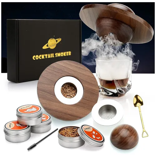 Cocktail Smoker Whisky Geschenkset Old Fashioned Kit - Gläser & Glaswaren, verleiht Ihren Drinks ein einzigartiges Raucharoma mit hochwertigen Holzchips für das perfekte Geschmackserlebnis.