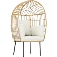 Outsunny Rattanstuhl mit abnehmbarem Kissen