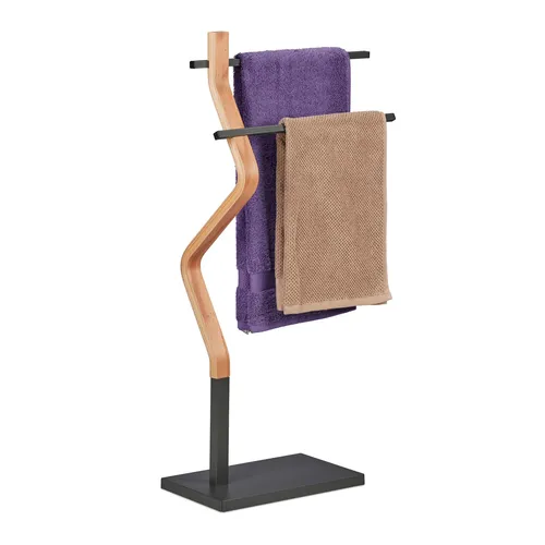 Handtuchständer mit 2 Stangen - Freistehender Handtuchhalter für das Badezimmer, bietet Platz für mehrere Handtücher und überzeugt durch sein modernes Design.